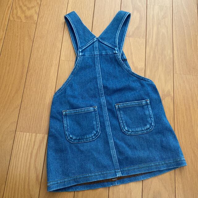 MUJI (無印良品)(ムジルシリョウヒン)のデニム ジャンパースカート 80 キッズ/ベビー/マタニティのベビー服(~85cm)(ワンピース)の商品写真