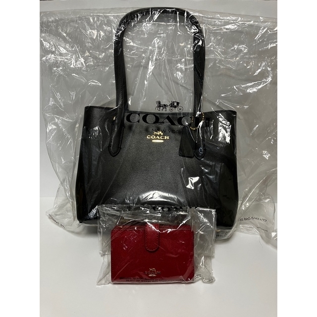 フラワーオブライフ コーチ 2022福袋 バッグ 財布 黒のバッグと財布2点