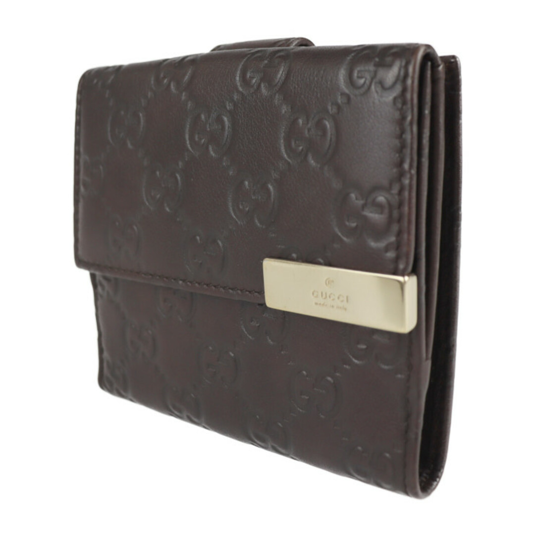 Gucci - GUCCI グッチ グッチシマ 二つ折り財布 257015 レザー ダーク