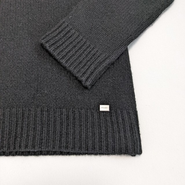【極美品】日本製アペリティフ　ケーブル編み刺繍リブニット　タートルネックセーター