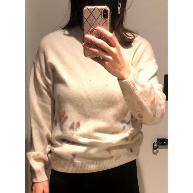 オーラリーのカシミヤペイントニットです-