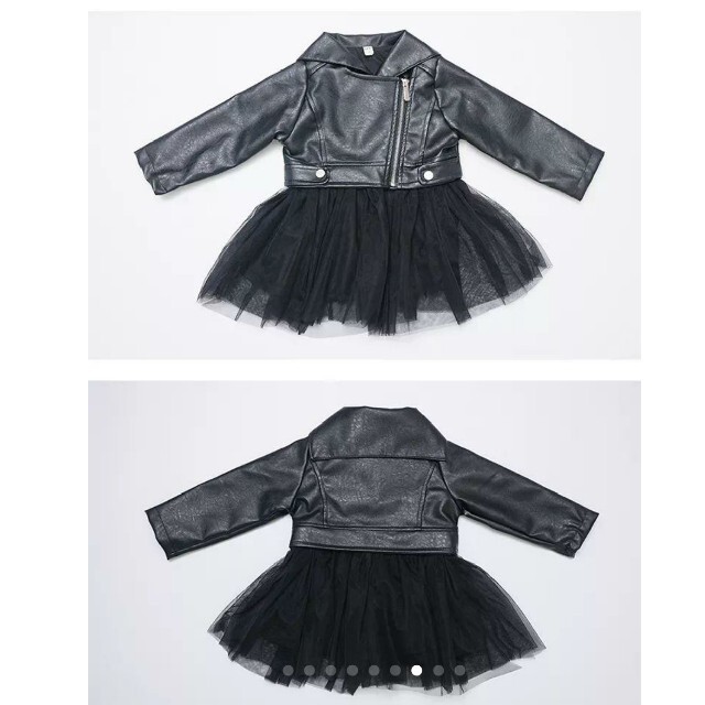 ✨新商品✨  チュール付き  ライダースジャケット ✨ 女の子 アウター キッズ/ベビー/マタニティのキッズ服女の子用(90cm~)(ジャケット/上着)の商品写真