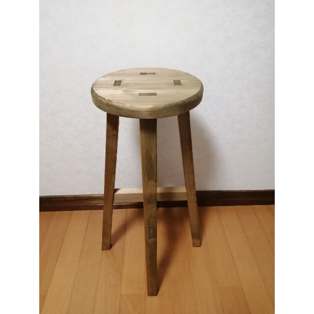 木製スツール　３脚セット　高さ43cm　丸椅子　stool