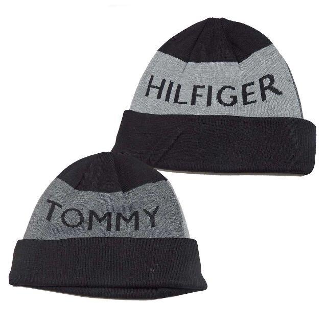 TOMMY HILFIGER(トミーヒルフィガー)の新品未使用TOMMY HILFIGER ユニセックス　バイカラーロゴニットビーニ メンズの帽子(ニット帽/ビーニー)の商品写真
