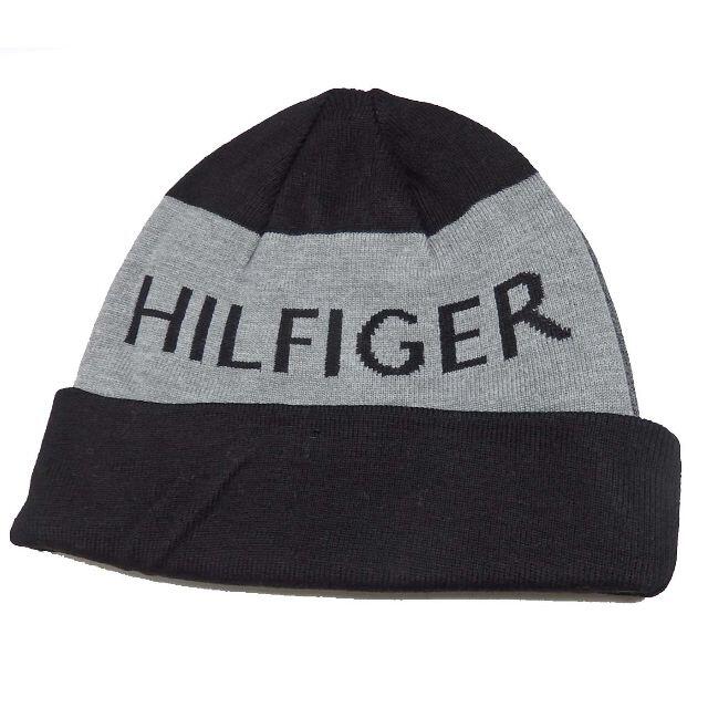 TOMMY HILFIGER(トミーヒルフィガー)の新品未使用TOMMY HILFIGER ユニセックス　バイカラーロゴニットビーニ メンズの帽子(ニット帽/ビーニー)の商品写真