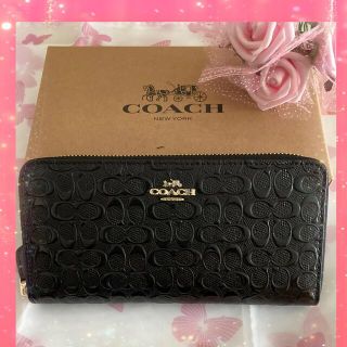 コーチ(COACH)のコーチ　ブラックエンボス長財布(財布)