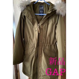 GAP ギャップ モッズコート ダウン カーキ 白タグ フード N363