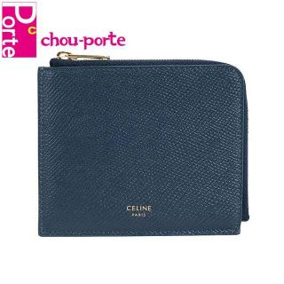 セリーヌ(celine)のCELINE ジップ付パース レザー オーシャンブルー A5735(コインケース)