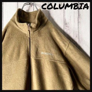 コロンビア(Columbia)の【海外企画 XL】コロンビア 刺繍ロゴ フリース ジャケット カーキベージュ.(その他)