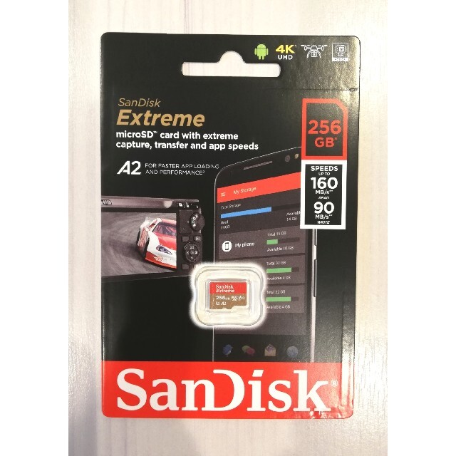 SanDisk(サンディスク)の高速版 マイクロSDカード 256GB サンディスク エクストリーム スマホ/家電/カメラのスマートフォン/携帯電話(その他)の商品写真