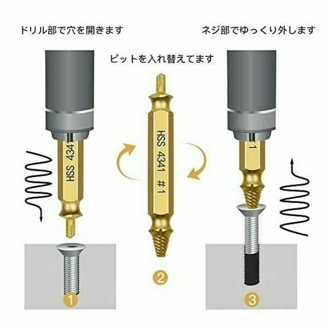 なめたネジ外し ドリル ビット バカネジ 潰れたネジ 4本セット 最安値