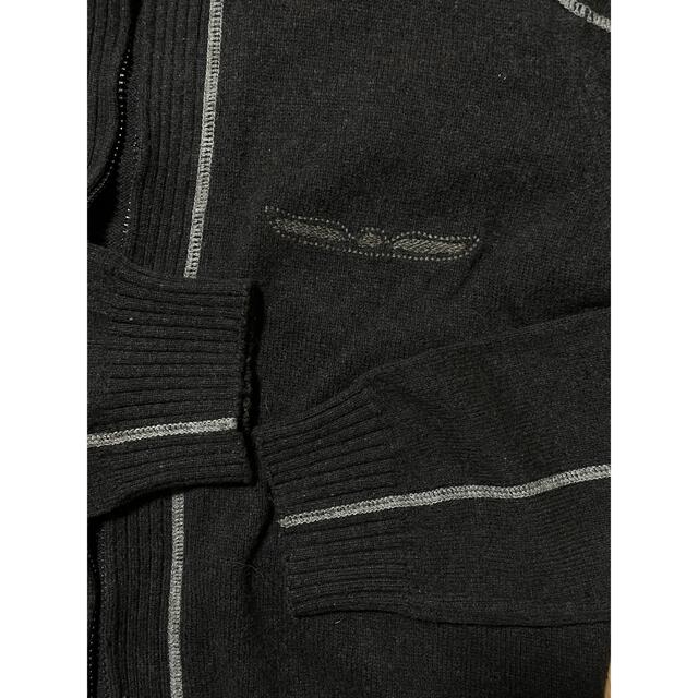 ARMANI JEANS(アルマーニジーンズ)のARMANI JEANS アルマーニ　ダブルジップ　ニットショートジャケット　M メンズのトップス(ニット/セーター)の商品写真