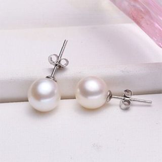 真珠 ピアス レディース パール シルバーS925 プラチナ 大粒 キャッチ付き(ピアス)