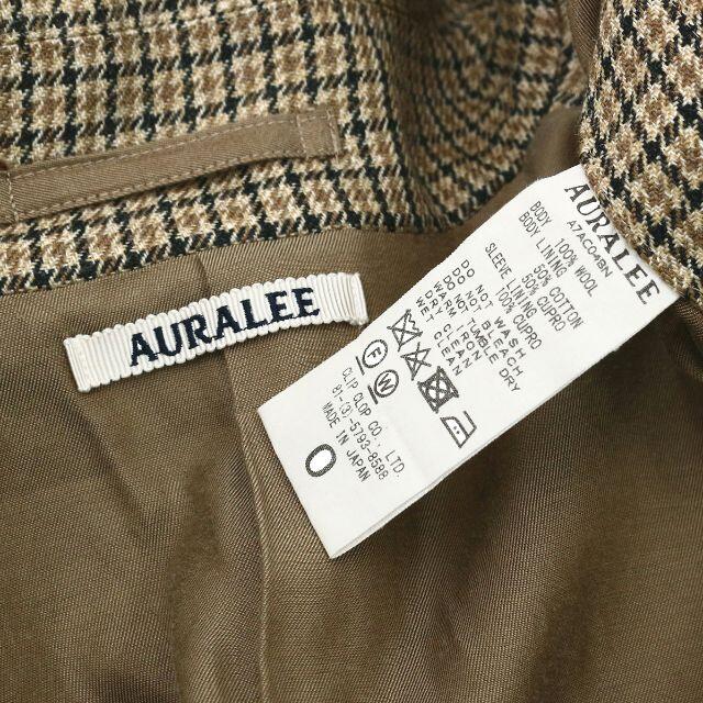 COMOLI(コモリ)のAURALEE オーラリー 17AW ダブルフェイスガンクラブチェックロングコー レディースのジャケット/アウター(ロングコート)の商品写真