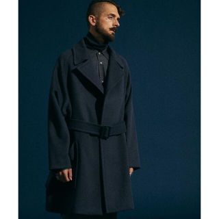 FINE WOOL MINIMAL HALF COAT CHARCOAL(チェスターコート)