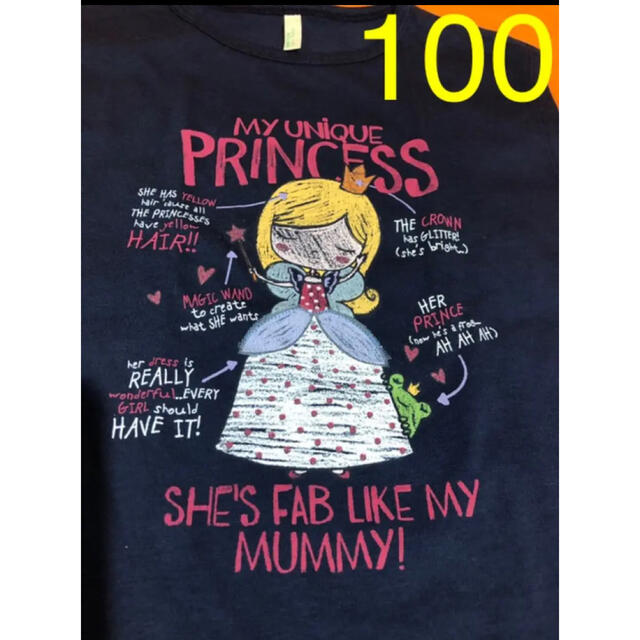 BENETTON(ベネトン)の100 ベネトン　プリンセスTシャツ キッズ/ベビー/マタニティのキッズ服女の子用(90cm~)(Tシャツ/カットソー)の商品写真