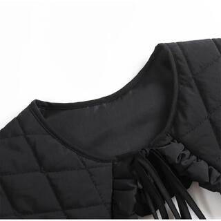 【新品送料無料❗️】インポート キルティングの付け襟 ブラック 黒 つけ襟