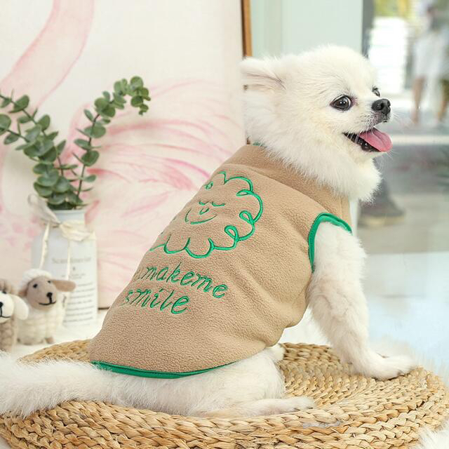 新品 XL 袖なし モコモコ ベスト （茶色） 犬 猫 ペット 服 秋 冬 防寒