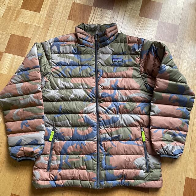 美品 Patagonia 迷彩 カモフラ ボーイズダウンセーター L (12)メンズ