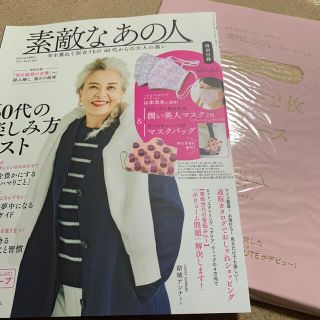 タカラジマシャ(宝島社)の素敵なあの人　2021年3月号　付録　潤い美人マスク2枚とマスクバッグ(その他)