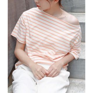 ローリーズファーム(LOWRYS FARM)のVANNIE U ボーダーワンショルダーTEE(Tシャツ(半袖/袖なし))