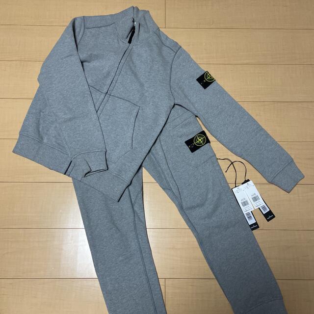 メンズ美品　STONE ISLAND 裏起毛スウェット　セットアップ　グレー　Sサイズ