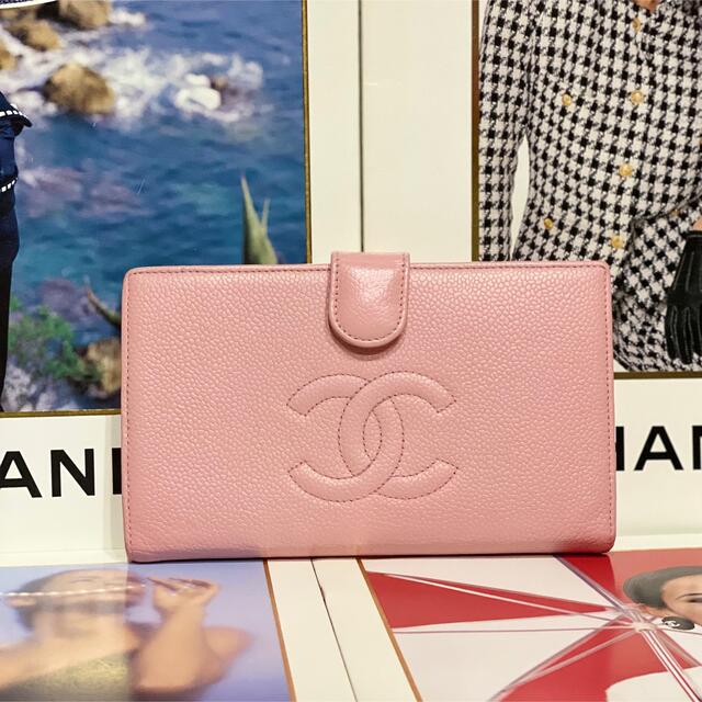 オンラインショップ】 CHANEL シャネル キャビアスキン 長財布 二