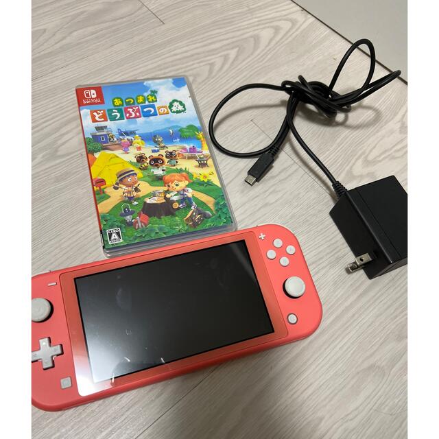 美品【Nintendo Switch Lite】本体 コーラル どうぶつの森