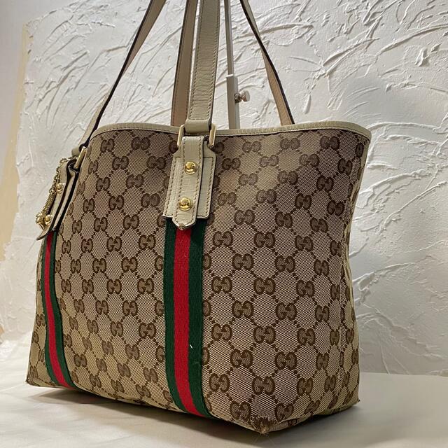 Gucci(グッチ)の【美品】GUCCI トートバッグ シェリーライン キャンバス ブラウン A4  レディースのバッグ(トートバッグ)の商品写真