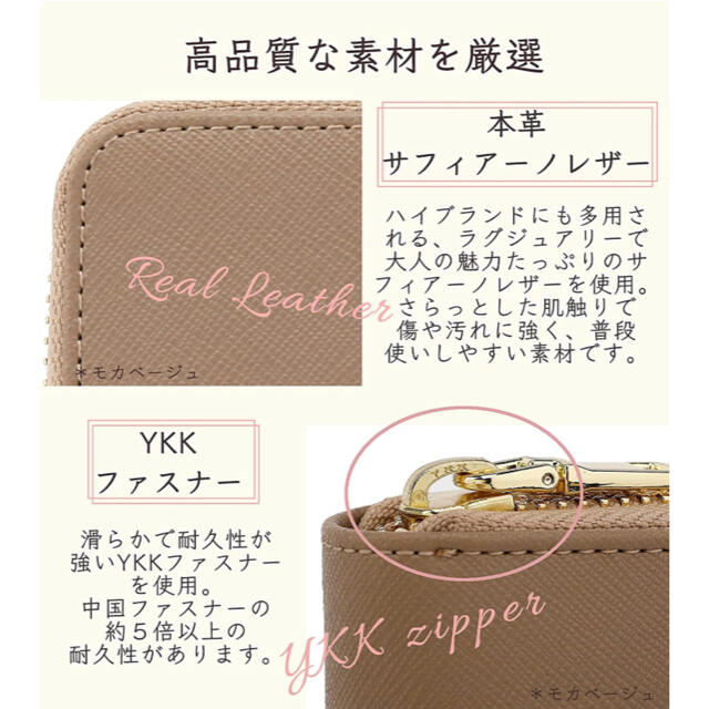 Honey&Blue ミニ財布 本革 YKK カード入れ (ローズゴールド) レディースのファッション小物(財布)の商品写真