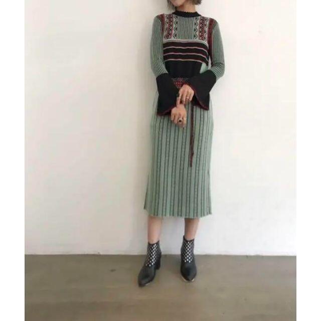 mame(マメ)のMame Pedicel Jacquard Knit Dress 18AW レディースのワンピース(ロングワンピース/マキシワンピース)の商品写真