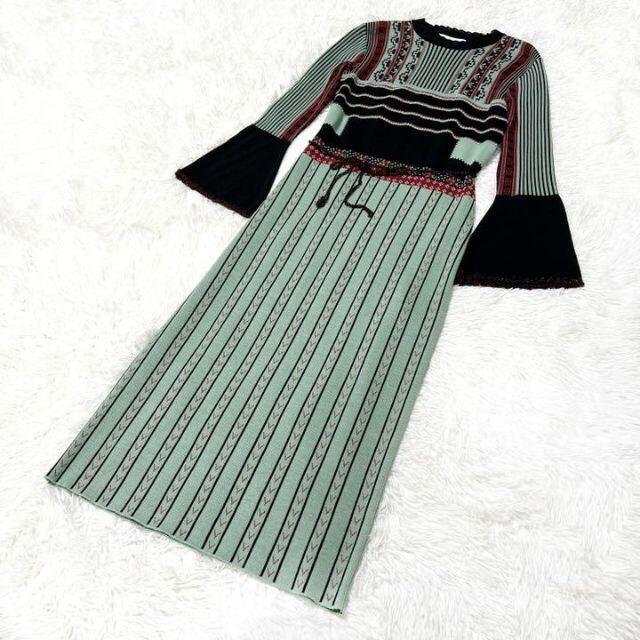 mame(マメ)のMame Pedicel Jacquard Knit Dress 18AW レディースのワンピース(ロングワンピース/マキシワンピース)の商品写真