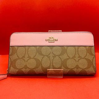 コーチ(COACH)の新品 未使用 COACH コーチ 長財布 ピンク ラウンドファスナー(長財布)