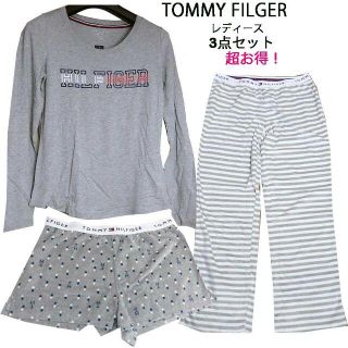 トミーヒルフィガー(TOMMY HILFIGER)の新品TOMMY HILFIGER 長T,ロングパンツ、ショートパンツ3点SET(Tシャツ(長袖/七分))