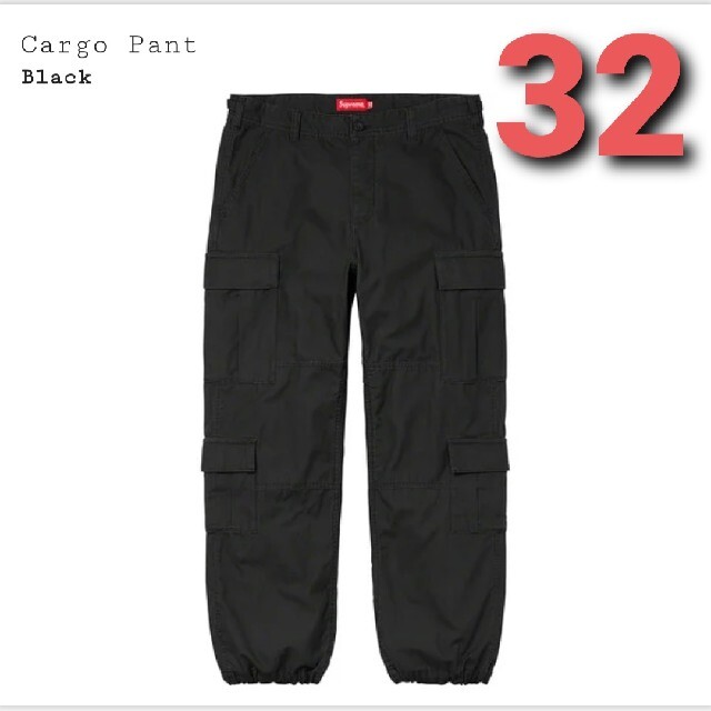 supreme 21aw Cargo Pant Black 32ワークパンツ/カーゴパンツ