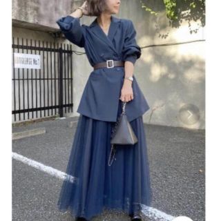 アメリヴィンテージ(Ameri VINTAGE)のAMERI VINTAGE TRINITY JKT TULLE DRESS(ロングドレス)