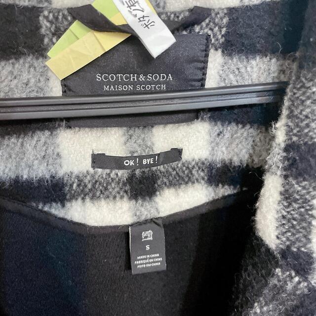 SCOTCH & SODA チェスターコート 黒白モノトーン チェック 秋冬