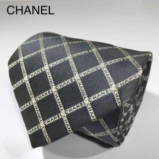 シャネル(CHANEL)の【chaneri様】シャネル イタリア製 ネクタイ チェーン ロゴ チェック柄(ネクタイ)