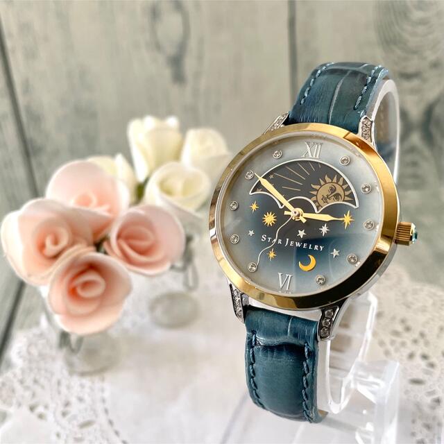 美品】STAR JEWELRY 2018 夏 限定 ムーンフェイズ 腕時計-