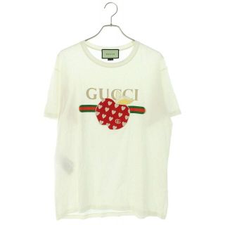 グッチ 615044 XJDOI ヴィンテージロゴアップル刺繍Tシャツ S-eastgate.mk