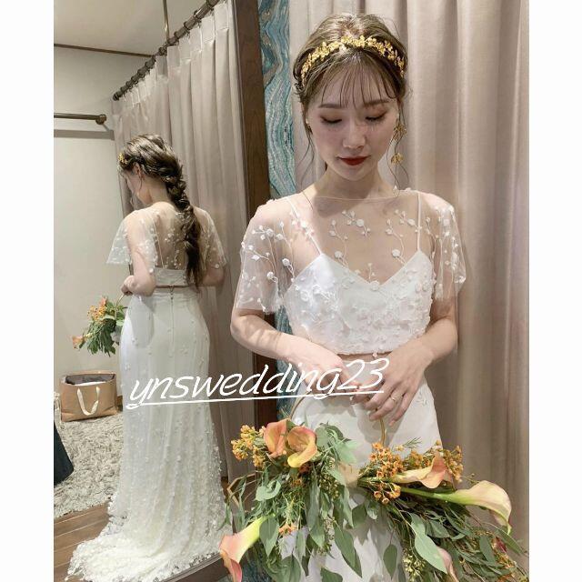 ウエディングドレス 二次会ドレス 3d立体レース刺繍 トップス スカート 前撮りの通販 By David1021k Dress ラクマ