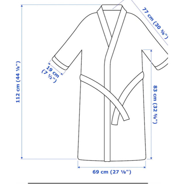 IKEA(イケア)のIKEAバスローブ　2枚 レディースのルームウェア/パジャマ(ルームウェア)の商品写真
