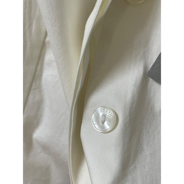 アンフォンテーヌ シャツ　ブラウス　白　七部袖　リボン　アイボリー　XL レディースのトップス(シャツ/ブラウス(長袖/七分))の商品写真
