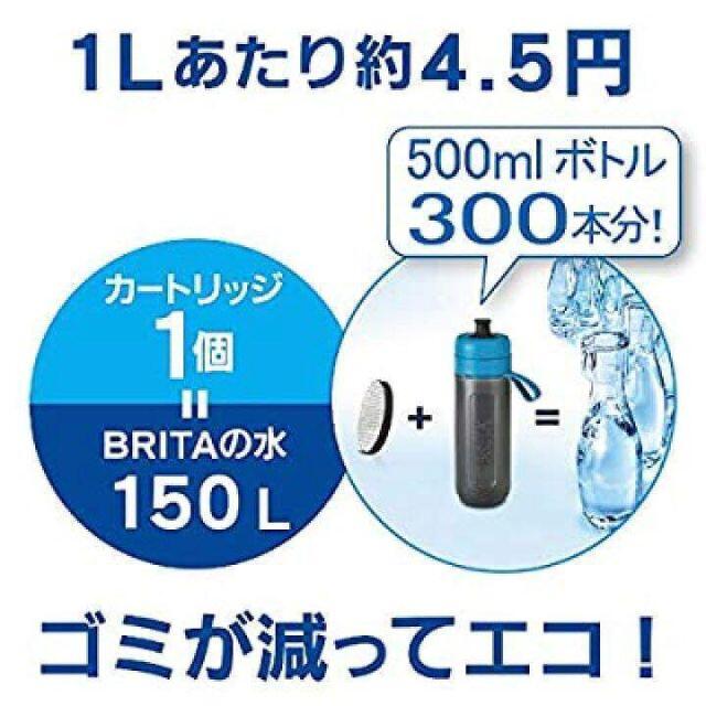 ボトル型浄水器 フィルアンドゴーアクティブ　ブリタ ライム　 BJGALIZ インテリア/住まい/日用品のキッチン/食器(浄水機)の商品写真