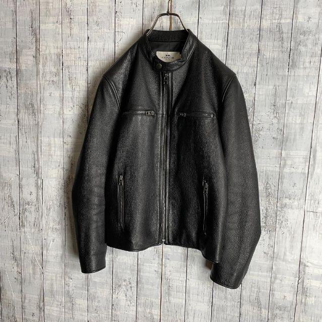 【美品☆上質デザイン☆高級】コーチ レザー ライダースジャケット革ジャン