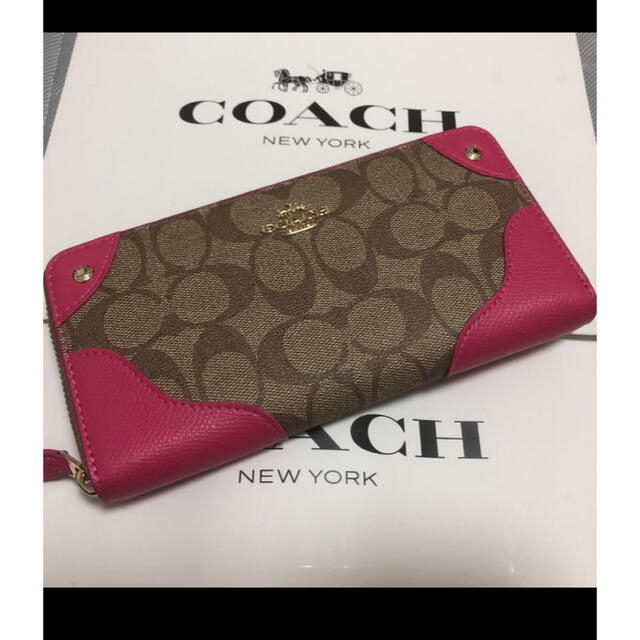 いただきあ COACH - 新品 COACH コーチ 長財布シグネチャー ピンク