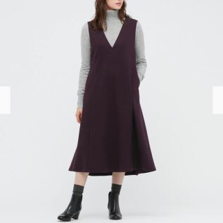 ユニクロ(UNIQLO)のユニクロ　ブラッシュドジャージージャンパースカート(ロングワンピース/マキシワンピース)