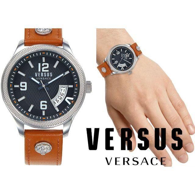 国産格安 VERSUS ギョーシェ メンズ腕時計 茶44mmの通販 by Jellyfish shop｜ヴェルサスならラクマ - 新品 ヴェルサスヴェルサーチ ３針デイト 豊富な即納
