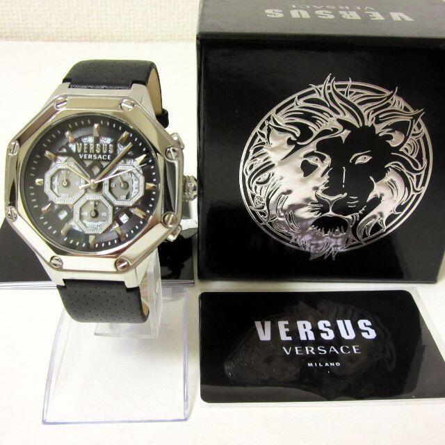 新品箱入 VERSUS VERSACE メンズ腕時計 ウォッチ シルバー-