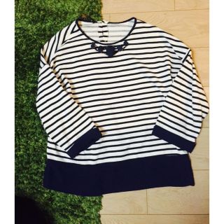 ザラ(ZARA)の【美品】ビジュー付きトップス(カットソー(長袖/七分))